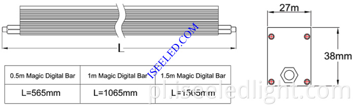 Magiczny wymiar diody LED Bar Light Magic LED Bar Light dimension